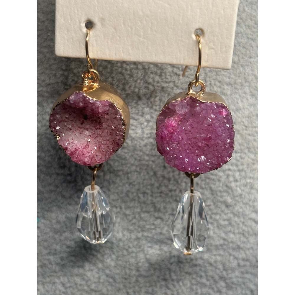#14. Pink Faux Druzy Dangle Earrings